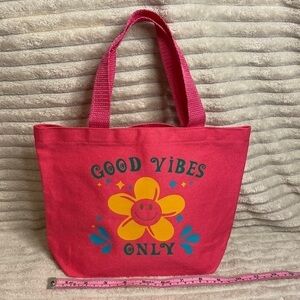 GOOD vibes only pink mini tote